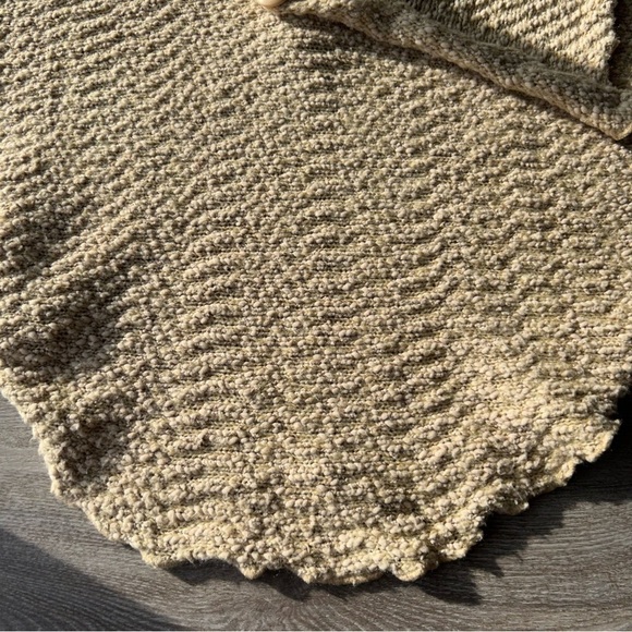 Papillon Soft Fuzzy Drape Collar Poncho Knit Cape in Tan - Picture 13 of 16